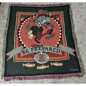 VTG Disney Goofy Gear Outfitters Tapestry Throw Blanket Camping Fishing 50x60